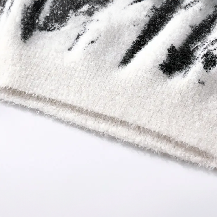 Pull homme abstrait, polyvalent. Idéal pour un look décontracté ou élégant, mode masculine moderne et confortable.