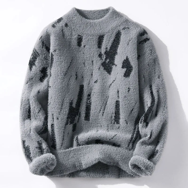 Pull abstrait homme, coupe moderne et élégante. Confort pour un style décontracté en hiver. Vêtement masculin unique.
