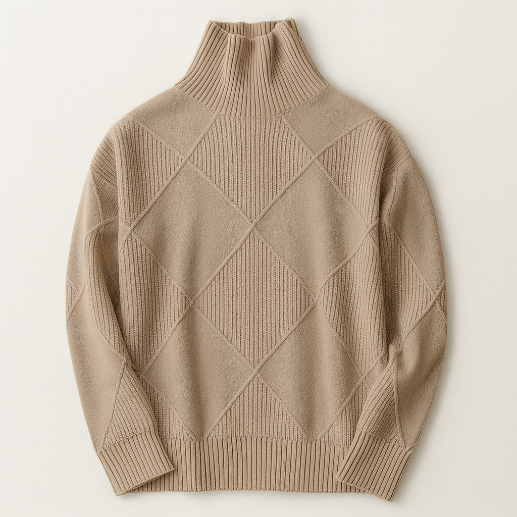 Pull col roulé femme chaud et confortable, en tricot doux. Idéal pour un look hivernal élégant et décontracté.