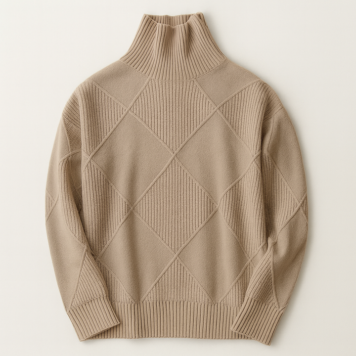 Pull col roulé femme chaud et confortable, en tricot doux. Idéal pour un look hivernal élégant et décontracté.