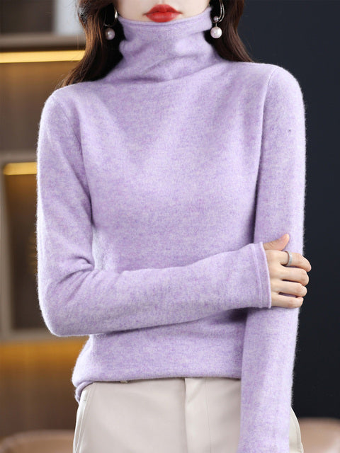 Pull col roulé femme, laine douce et respirante, confort hiver garanti, un must-have.