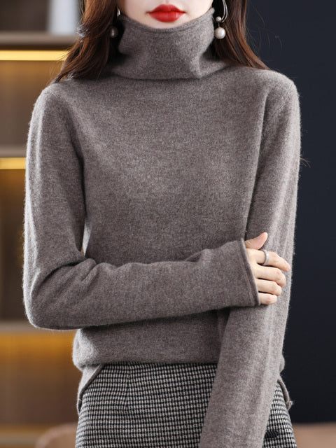 Mode femme hiver: pull col roulé en laine, doux au toucher et très chaud pour l'hiver.
