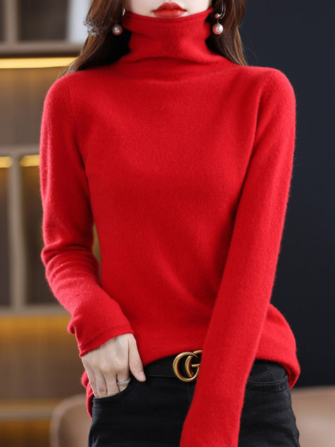 Pull col roulé en laine, essentiel pour la garde-robe d'hiver femme élégante et pratique.