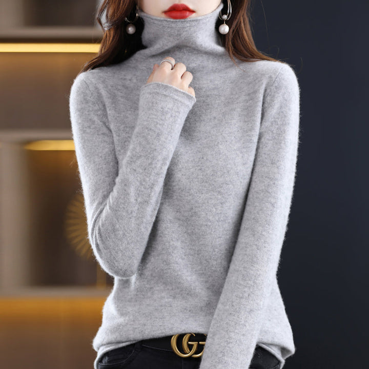 Pull femme en laine, col roulé, tricot élégant et chaud pour toutes occasions.