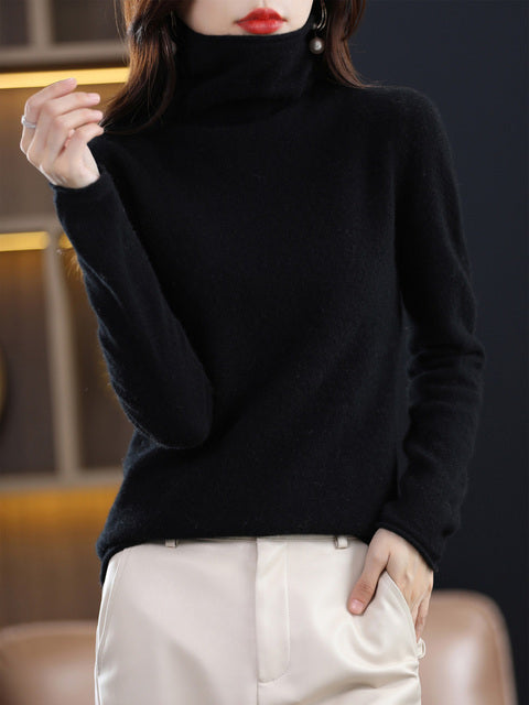 Laine et confort: pull col roulé femme, parfait pour l'hiver, douceur assurée.
