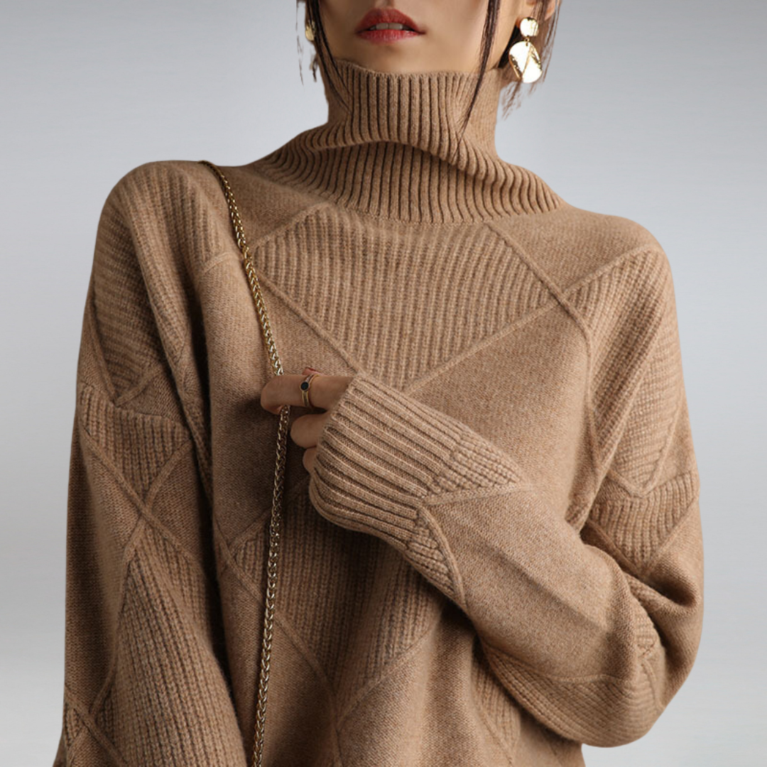 Pull col roulé femme confortable et doux, élégant pour la saison froide. Chandail chaud, mode et polyvalent.