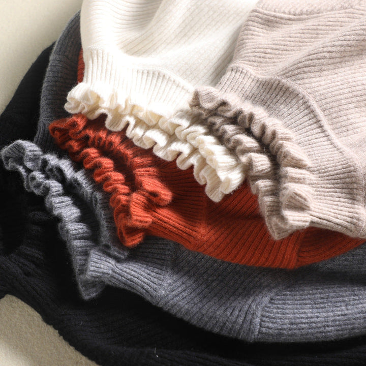 Pull confortable col roulé femme, vêtement doux et chaud pour l'hiver et l'automne.