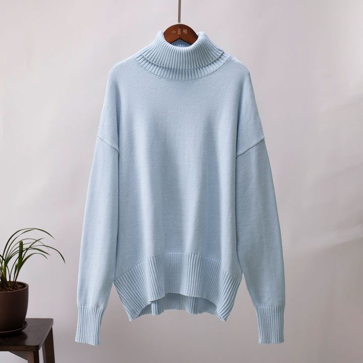 Pull femme à col roulé raffiné, doux au toucher, élégant et confortable pour l'hiver.