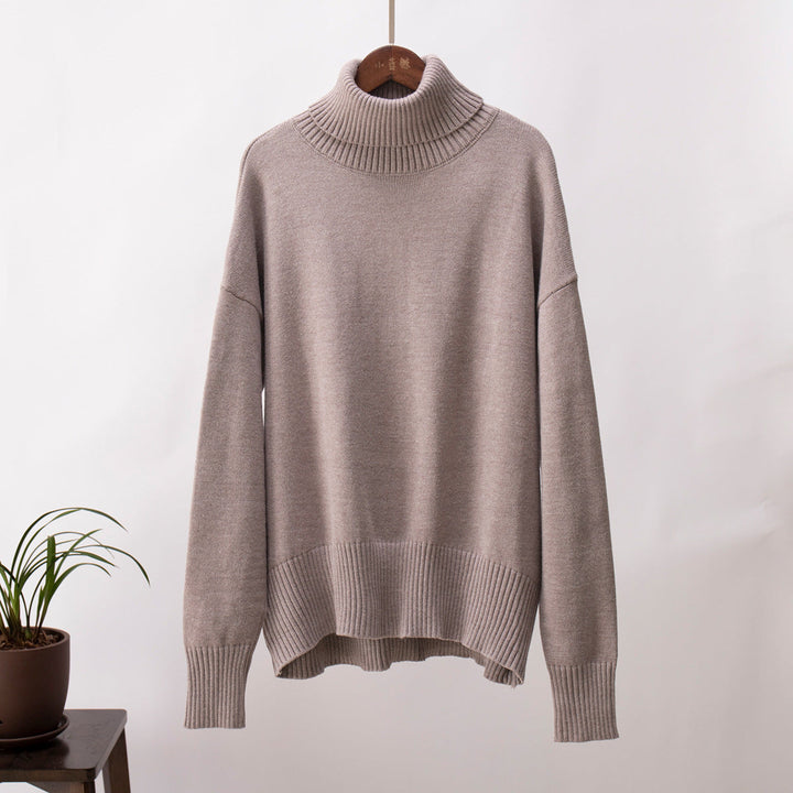 Pull col roulé femme pratique et chic, doux, confortable, idéal pour le quotidien hivernal.
