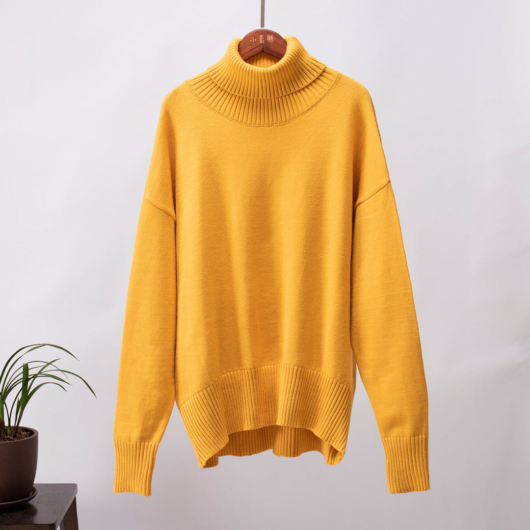 Essentiel hiver : pull femme col roulé luxueux, doux, confortable, mode manches longues.