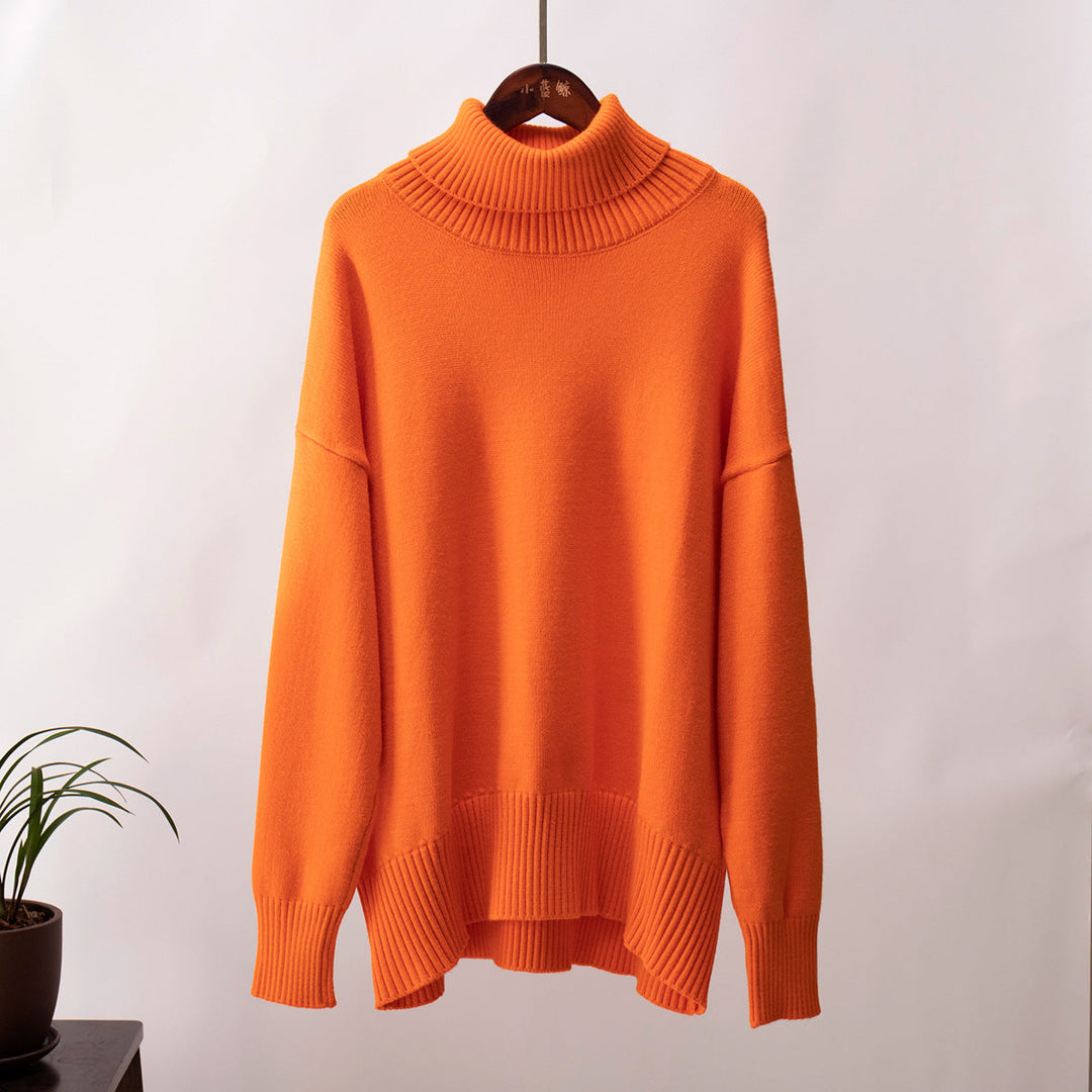 Pull-over femme col roulé de qualité supérieure, doux, luxueux, mode hiver durable.