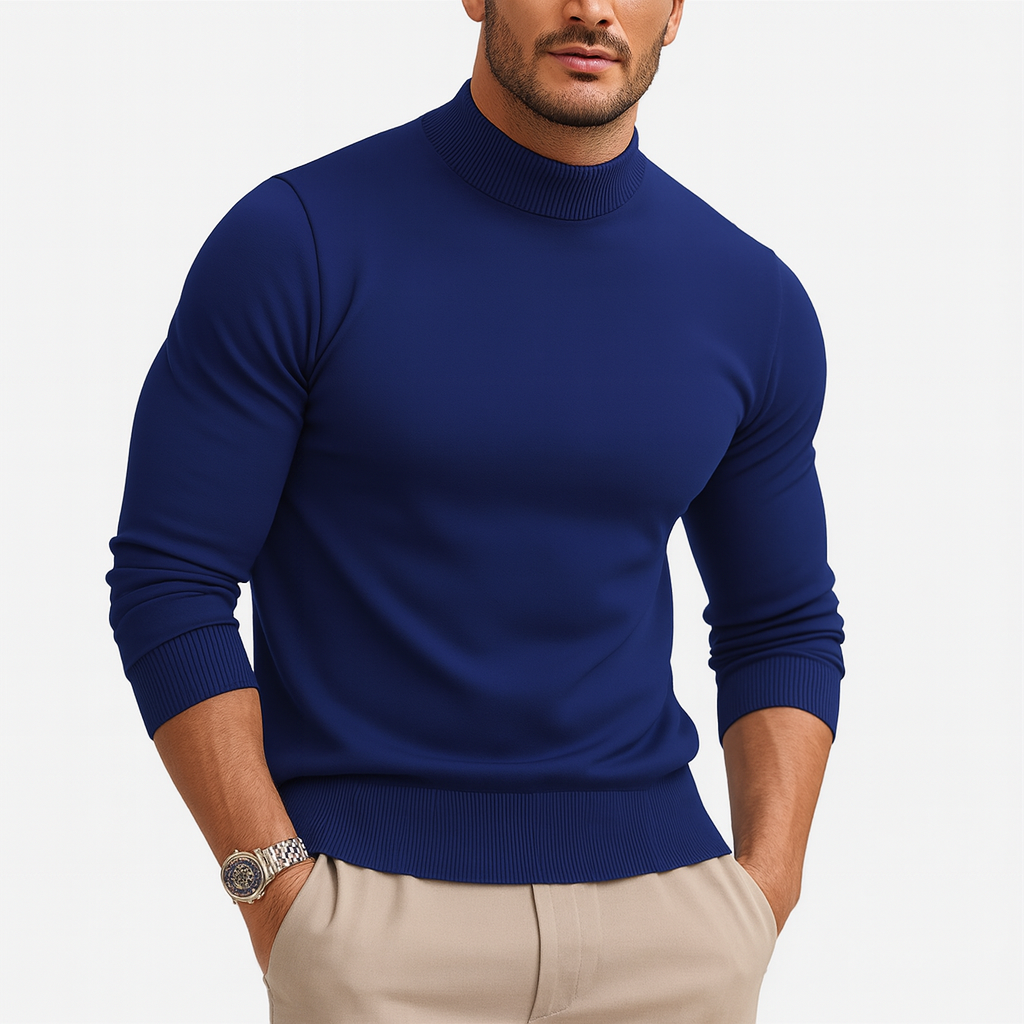 Pull col roulé homme moderne Leonardo, alliant élégance et confort, idéal pour affronter le froid avec style.