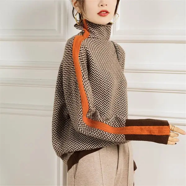 Pull col roulé élégant et doux pour femmes, parfait pour l'hiver. Style chic et confortable.