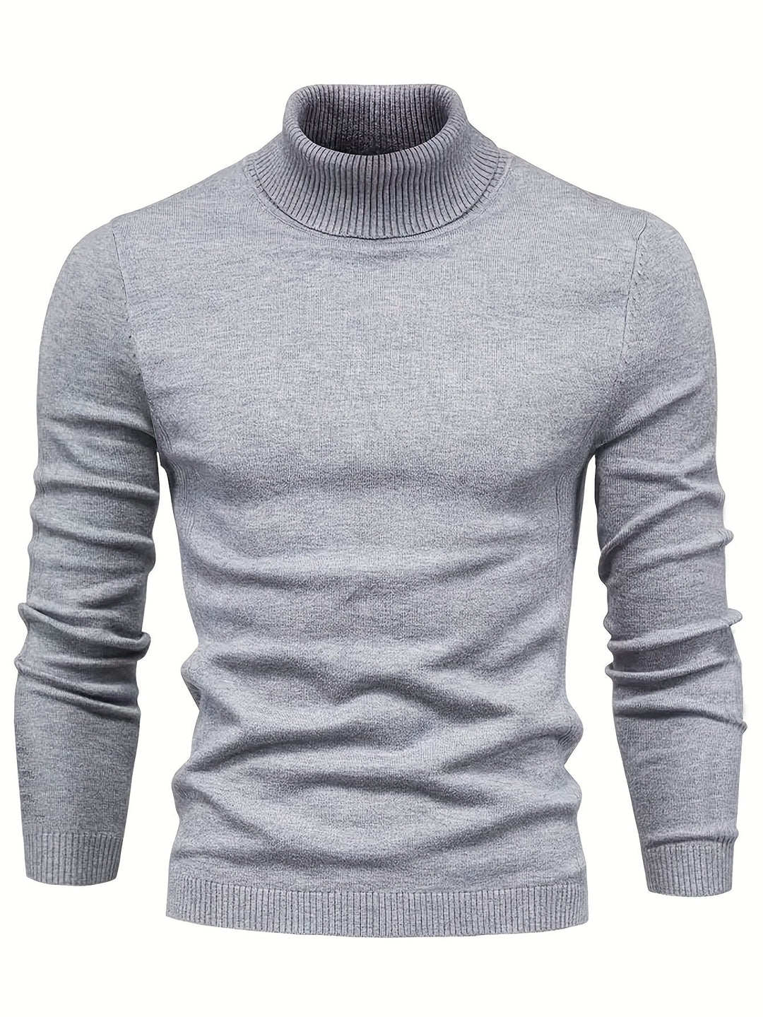 Pull col roulé élégant pour homme, gris anthracite. Idéal pour l'hiver, chaud et confortable. Mode masculine chic.