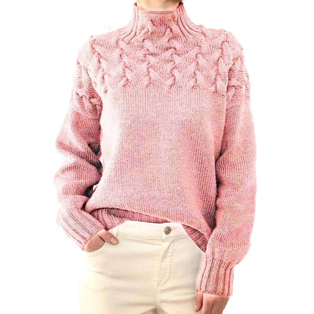 Pull col roulé femme, doux et chaud.  Tricot confortable, coupe moderne.