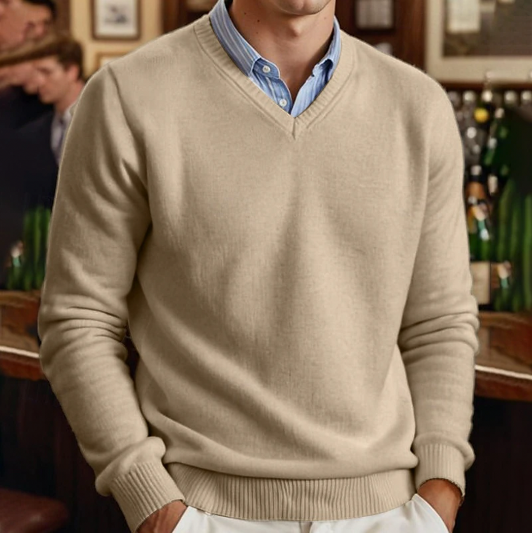 "Pull col V homme uni, style moderne, tissu doux, couleurs variées, élégance et confort pour toutes les occasions."