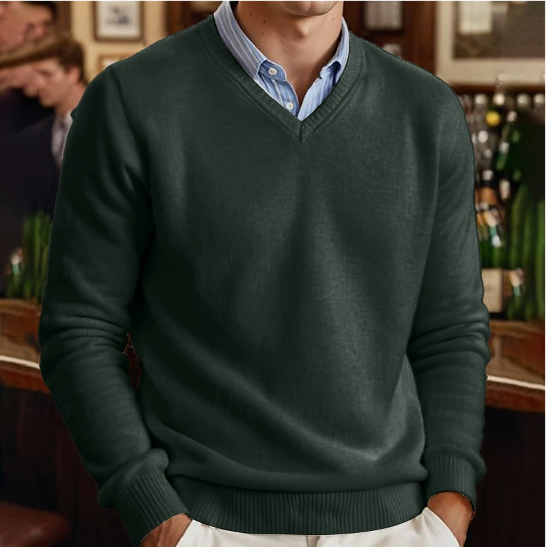 "Pull col V homme uni, style moderne, tissu doux, couleurs variées, élégance et confort pour toutes les occasions."
