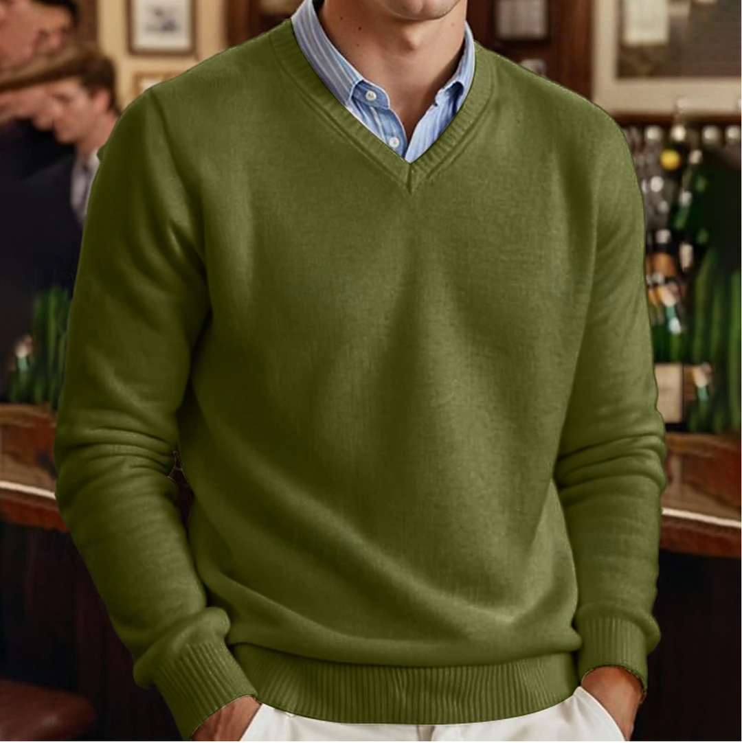 "Pull col V homme uni, style moderne, tissu doux, couleurs variées, élégance et confort pour toutes les occasions."