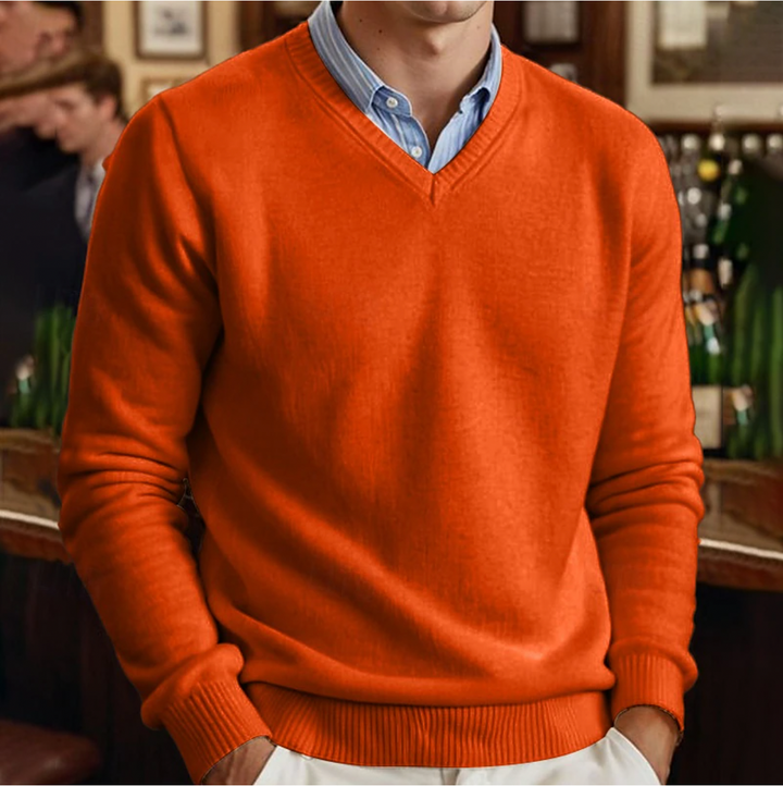 "Pull col V homme uni, style moderne, tissu doux, couleurs variées, élégance et confort pour toutes les occasions."