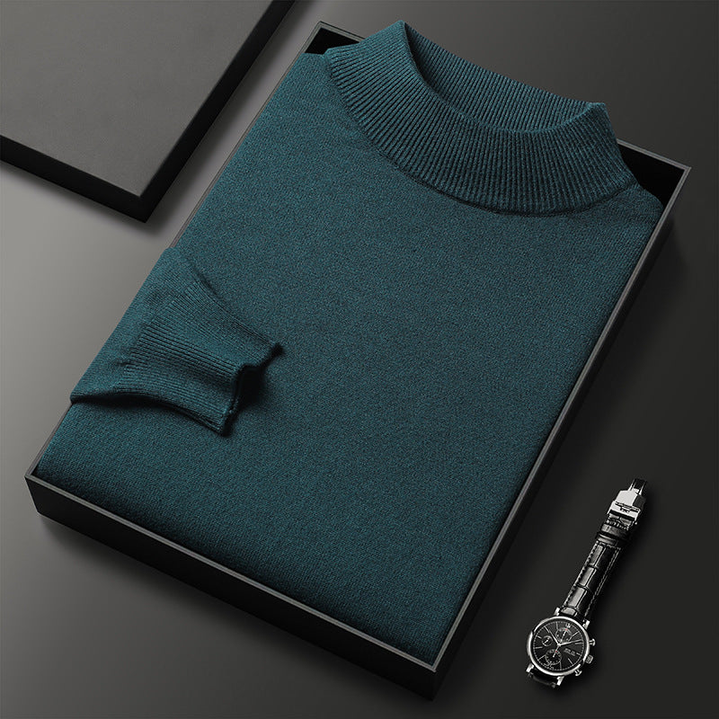 Maille fine : pull homme tricot, col montant demi-zippé, doux et chaud pour la saison froide.