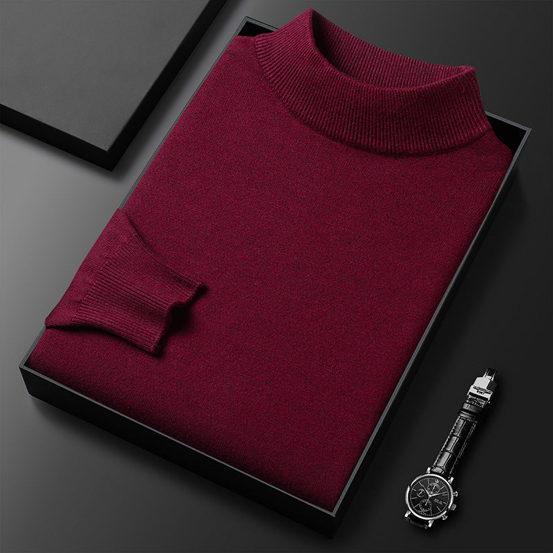 Design élégant : pull homme en tricot, col montant et demi-zippé, un incontournable de l'hiver.