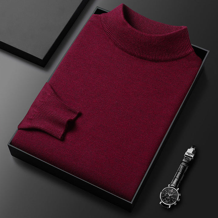 Design élégant : pull homme en tricot, col montant et demi-zippé, un incontournable de l'hiver.