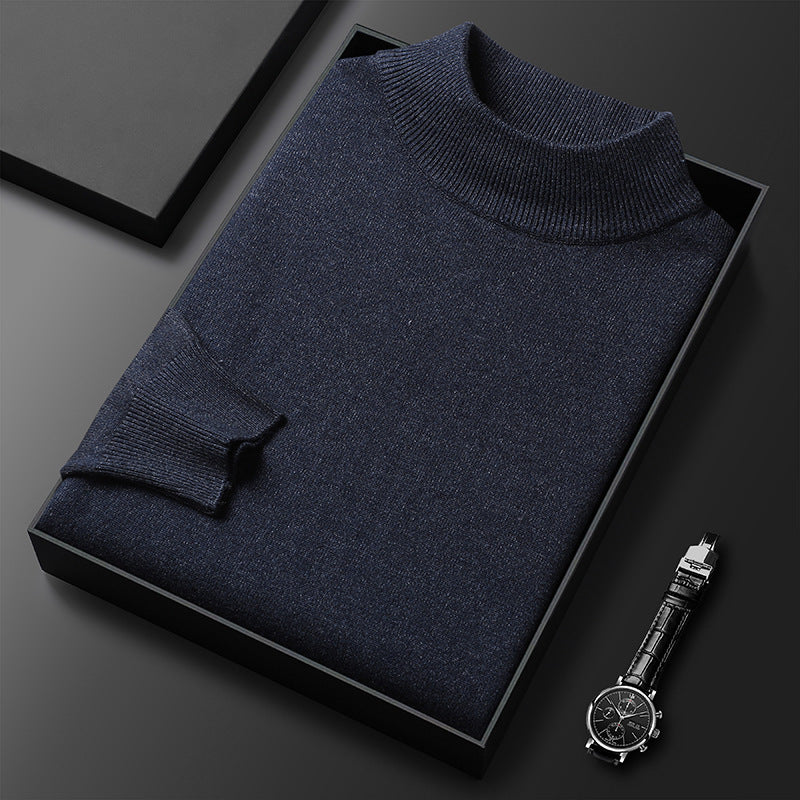 Pull homme tricoté, col montant demi-zippé, un vêtement chaud et stylé pour l'automne-hiver.