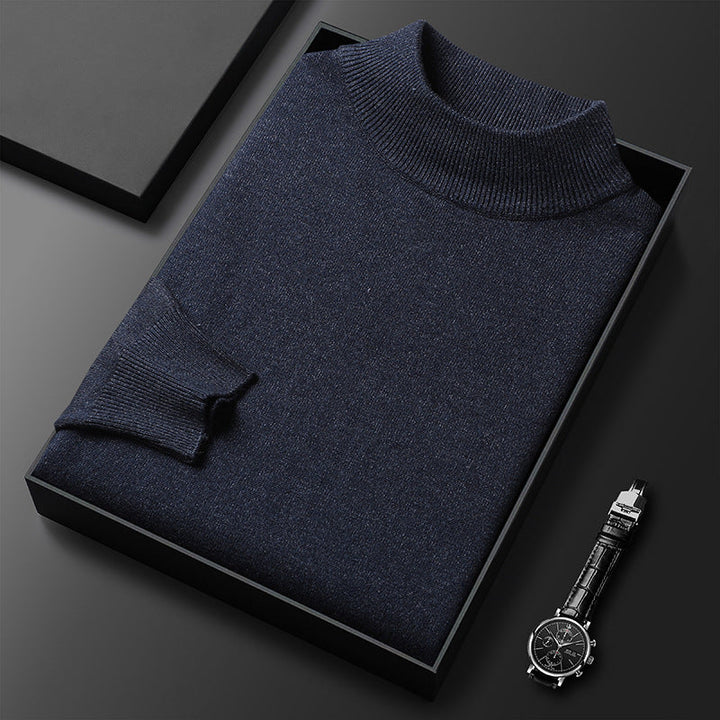 Pull homme tricoté, col montant demi-zippé, un vêtement chaud et stylé pour l'automne-hiver.