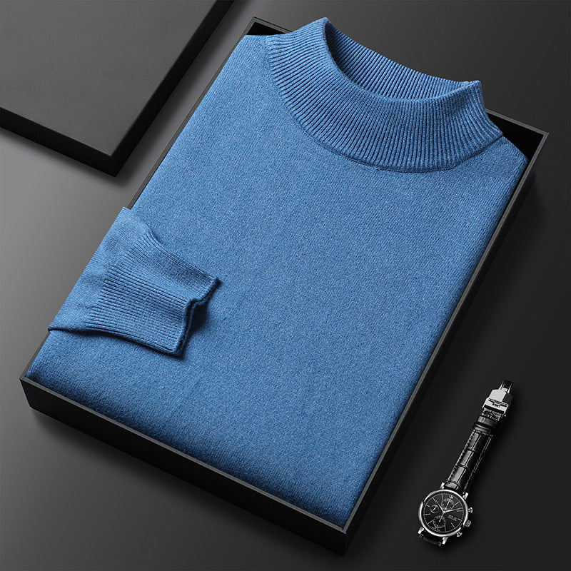 Ce pull homme tricoté est chaud et confortable, avec un col montant demi-zippé, idéal pour l'hiver.