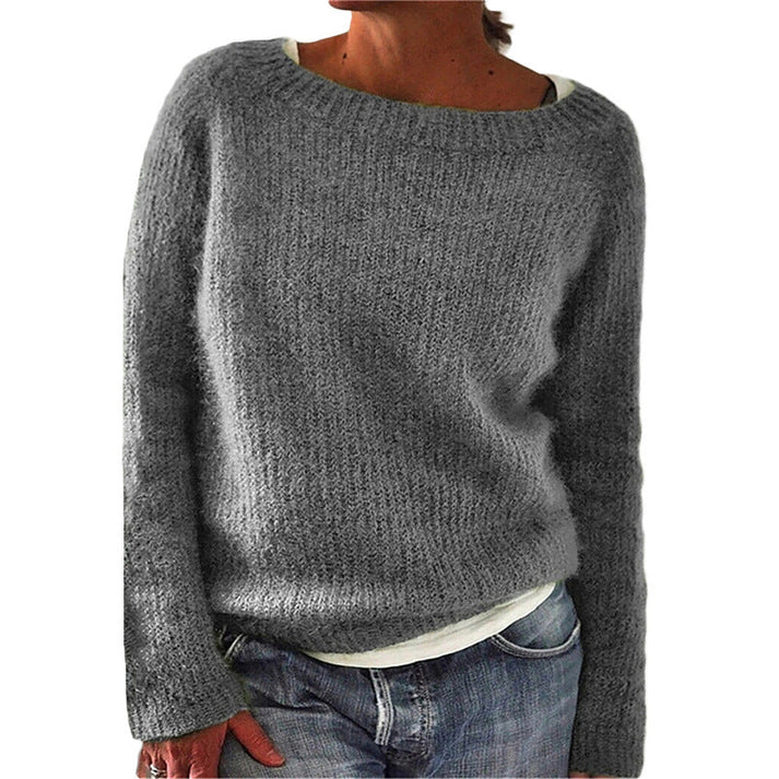 Vêtement féminin confortable: pull doux classique pour femmes, idéal pour toutes occasions, style intemporel.