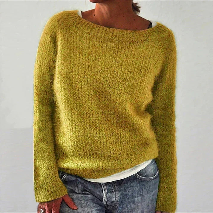 Pull féminin polyvalent, très doux, coupe intemporelle pour un style casual ou sophistiqué, mode essentielle.