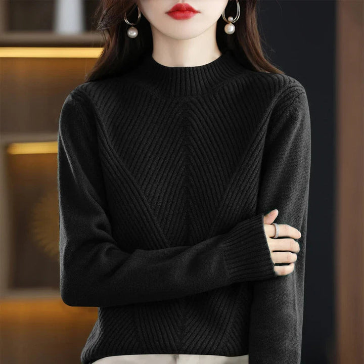 Pull élégant femme, coupe flatteuse, confort optimal.  Parfait printemps/automne.