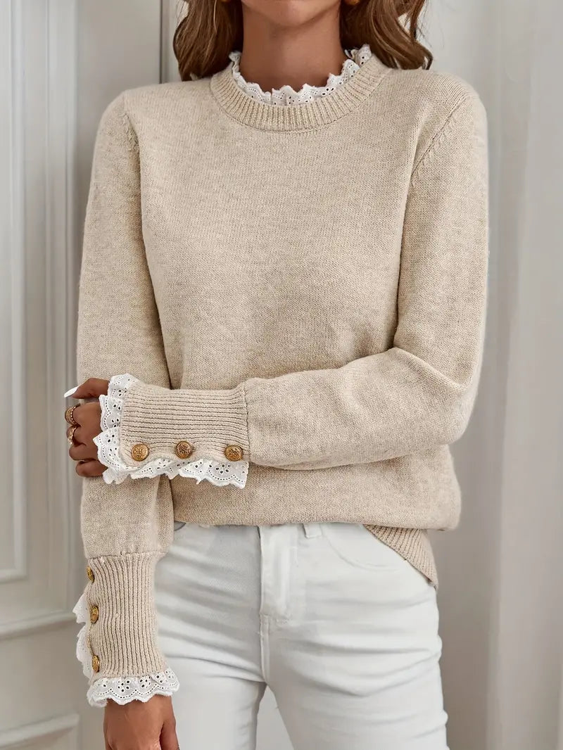 Pull femme col rond, maille fine.  Elégant et confortable.  Coupe flatteuse.