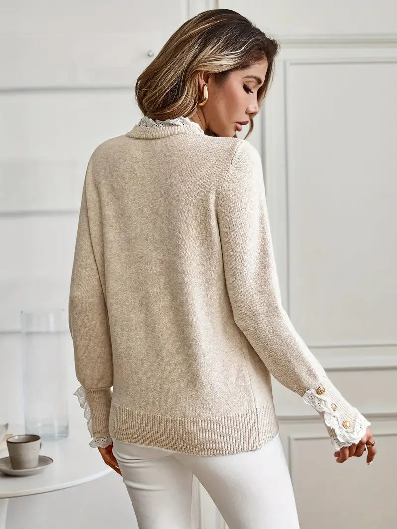 Pull femme col rond, maille fine.  Elégant et confortable.  Coupe flatteuse.