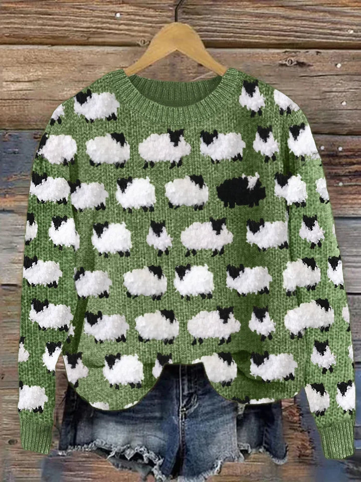 Pull femme doux vintage, vert, bleu ou gris. Chandail confortable et élégant pour un style intemporel automne-hiver.