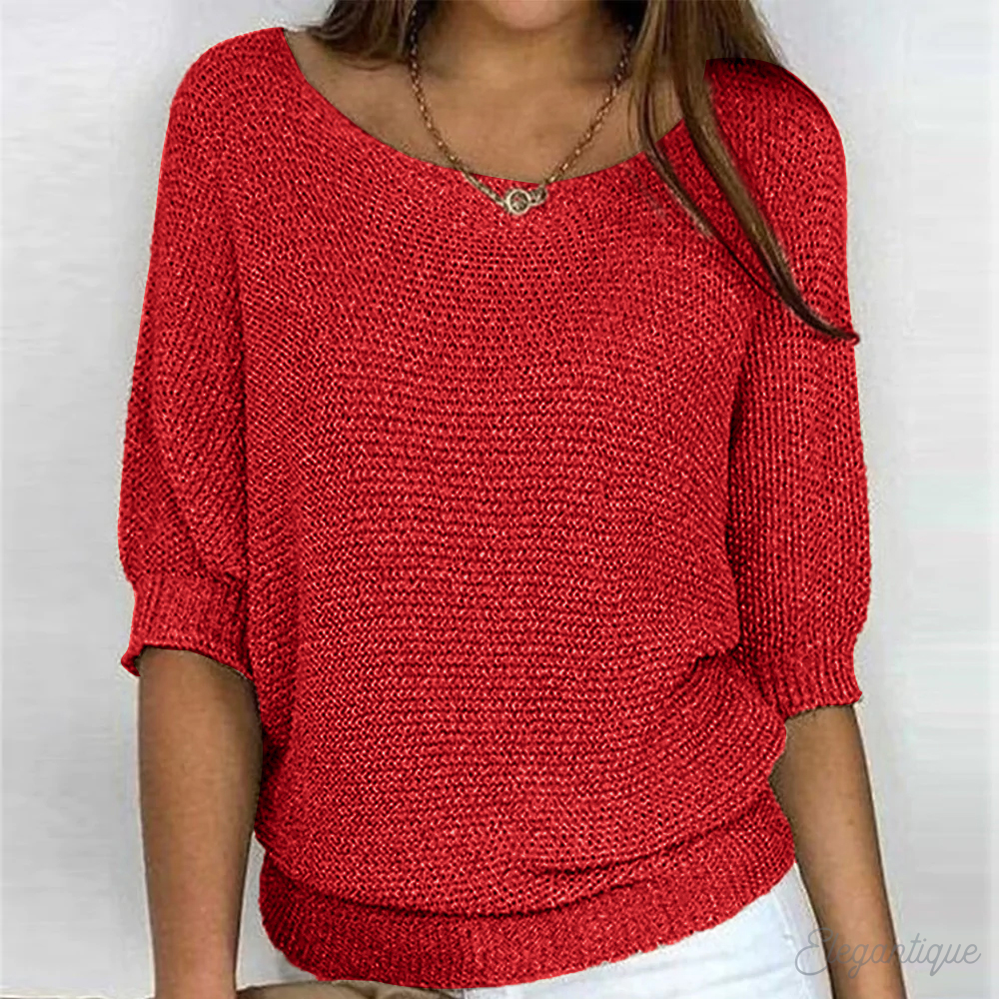 Pull femme doux et confortable en maille pour l'automne. Chandail oversize décontracté, vêtement hiver.