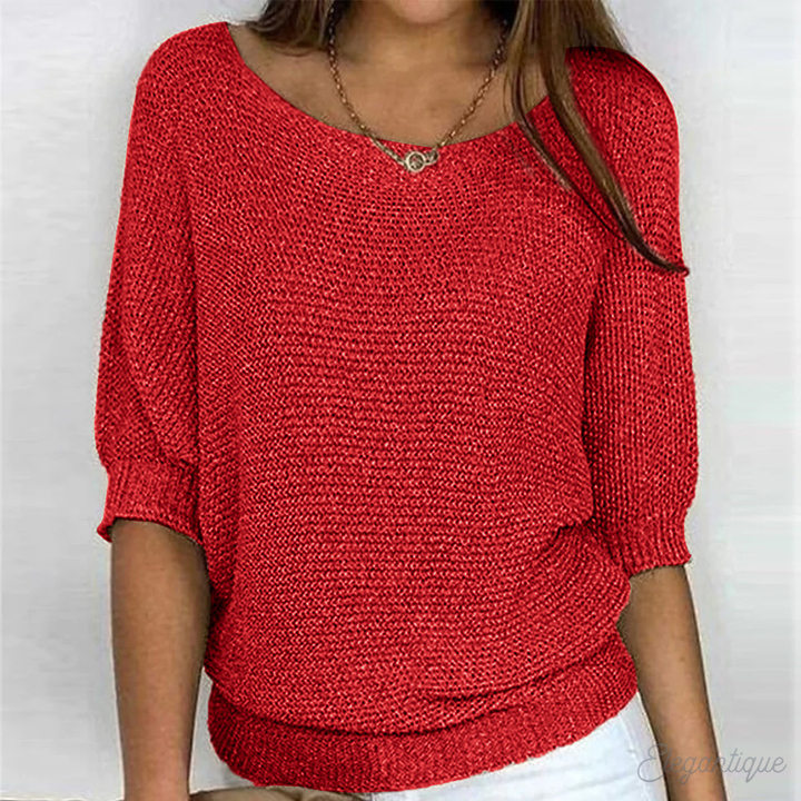 Pull femme doux et confortable en maille pour l'automne. Chandail oversize décontracté, vêtement hiver.