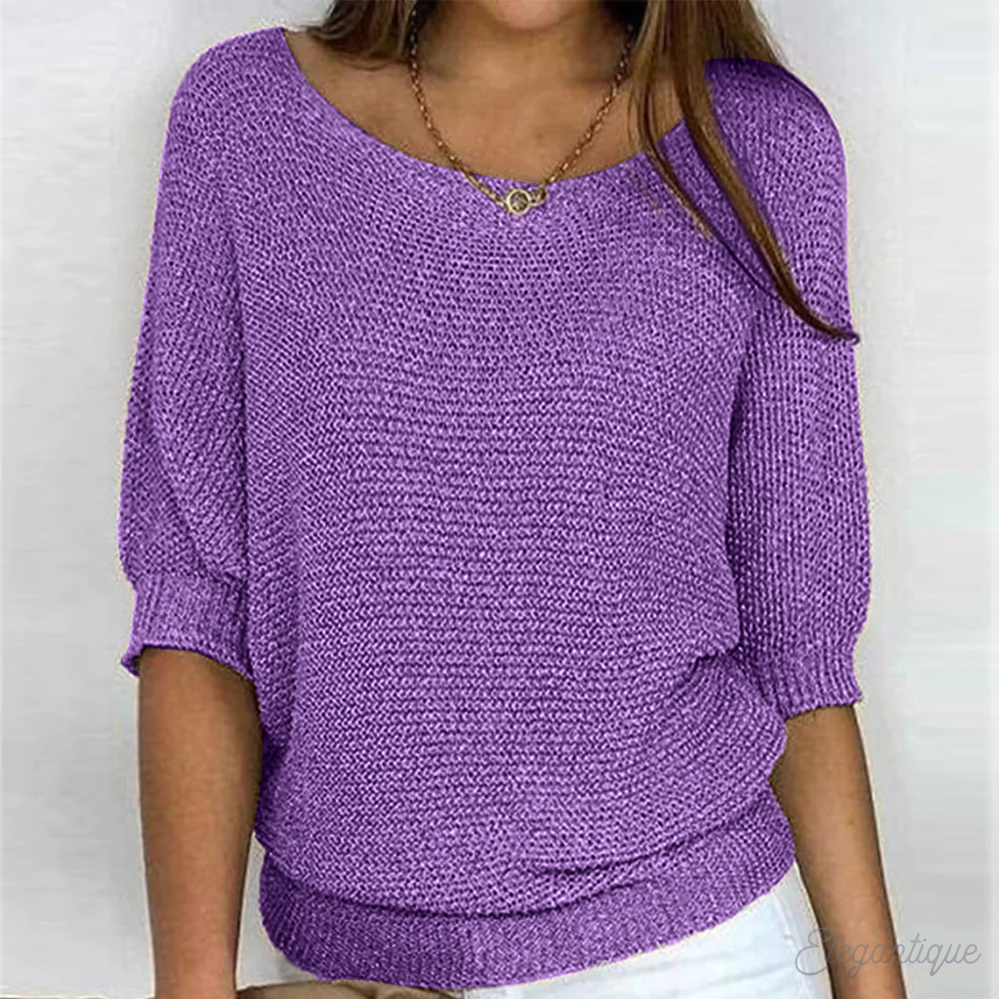 Pull femme polyvalent, élégant ou décontracté. Chandail confortable à col rond pour automne et hiver.