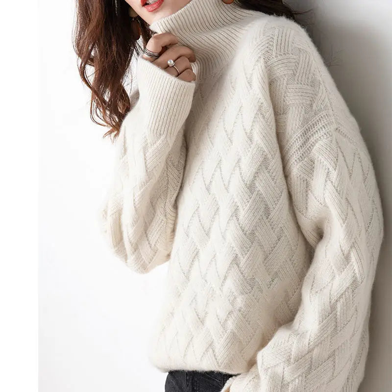 Pull femme chaud et chic, parfait pour une tenue casual élégante ou un look mode parisien.
