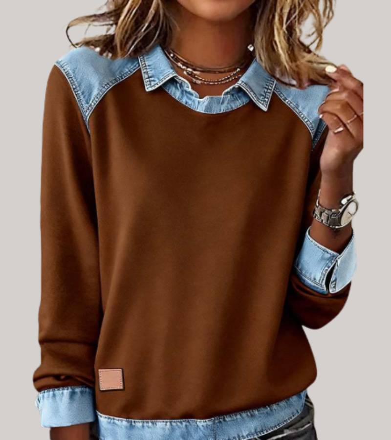 Pull moderne femme doux, idéal pour une tenue quotidienne élégante et décontractée.