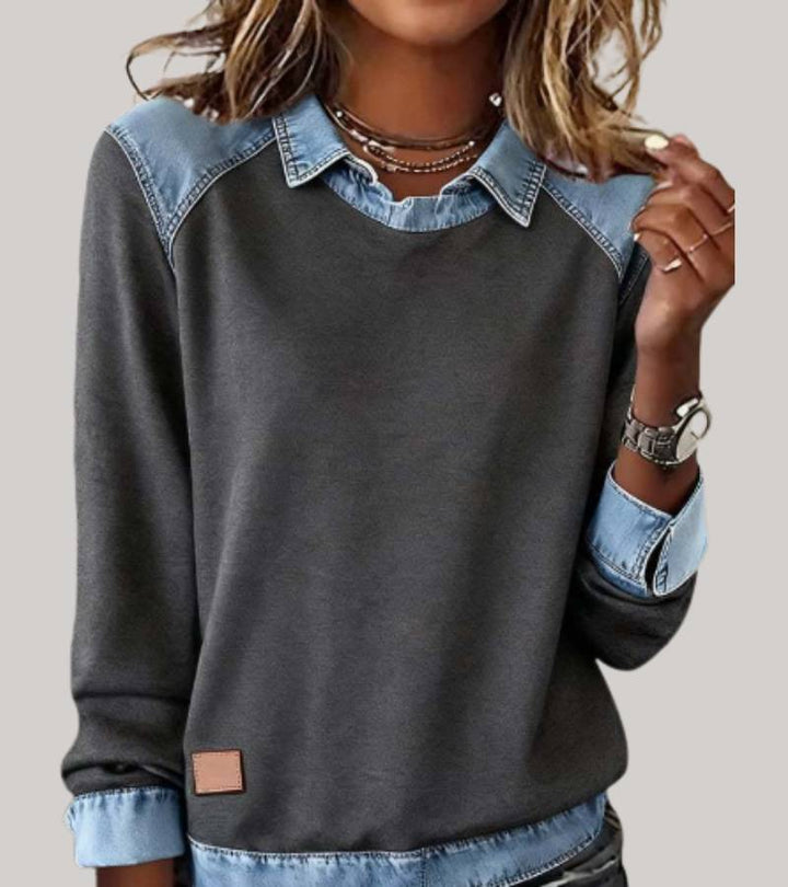 Pull élégant femme, confort au quotidien, parfait pour un look casual chic.
