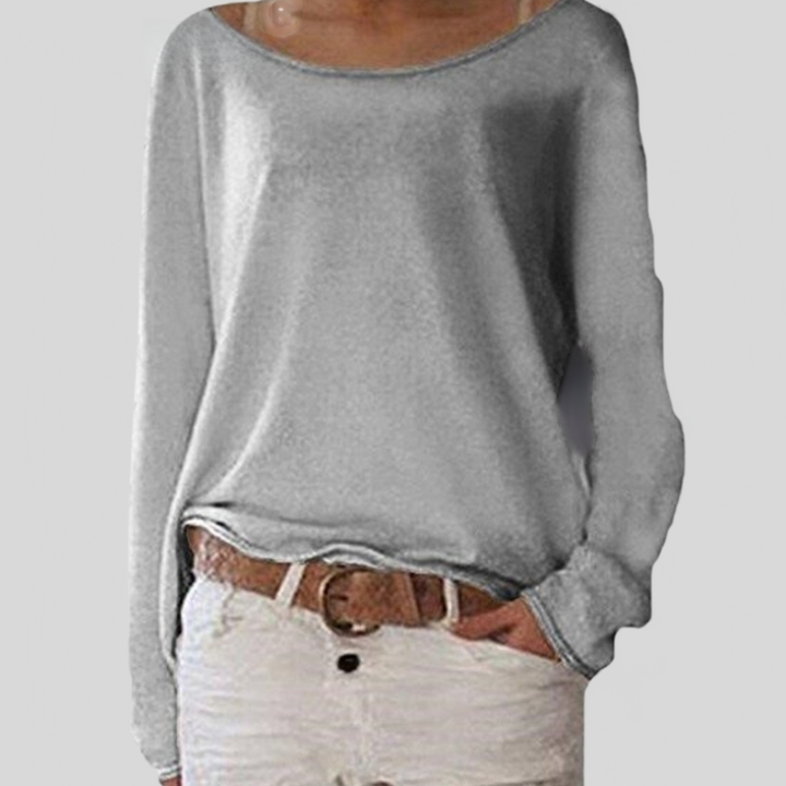 Pull femme confortable à épaules dénudées, léger et doux. Parfait pour un look décontracté élégant et polyvalent.