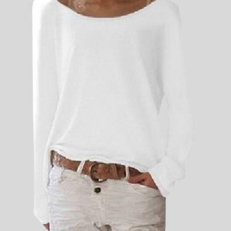 Haut femme léger à épaules dénudées, manches longues. Un pull chic et confortable pour un style décontracté et élégant.