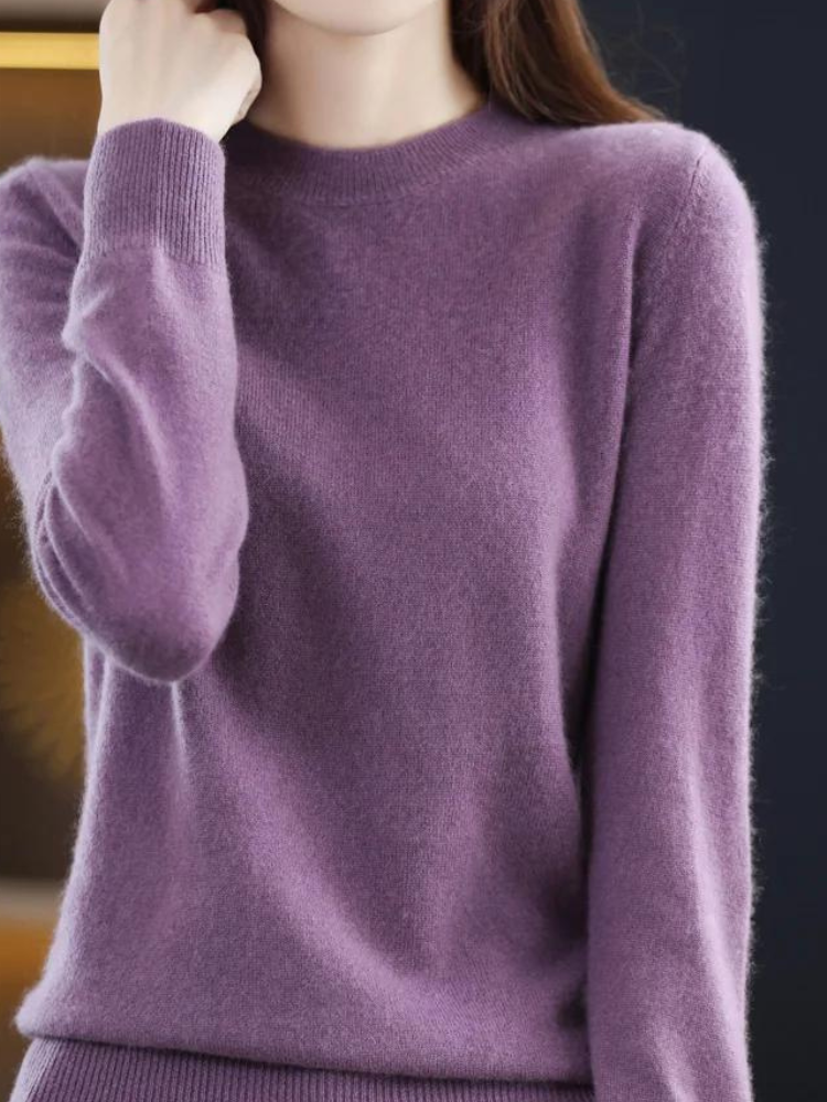 Pull Litzy élégant, tricot femme, couleur crème. Vêtement polyvalent, style intemporel moderne.
