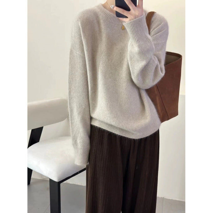 Pull oversize femme confortable, chaud et tendance, idéal pour un look décontracté chic.