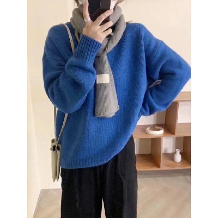 Pull femme décontracté oversize, chaud et élégant, idéal pour la tenue quotidienne en automne.
