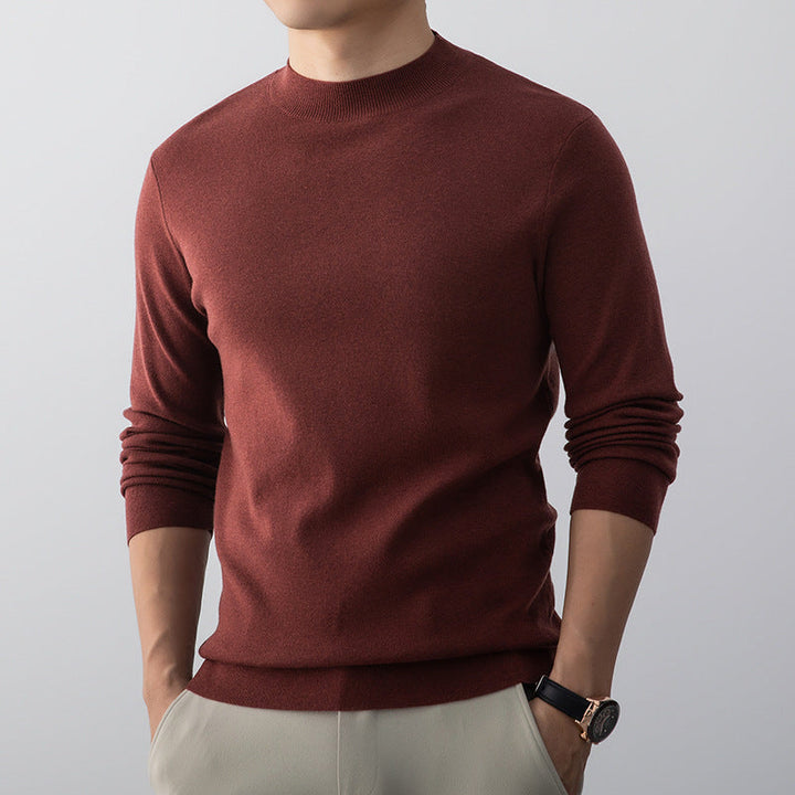 Vue de dos du pull homme élégant, coupe droite, confort optimal pour l'hiver.