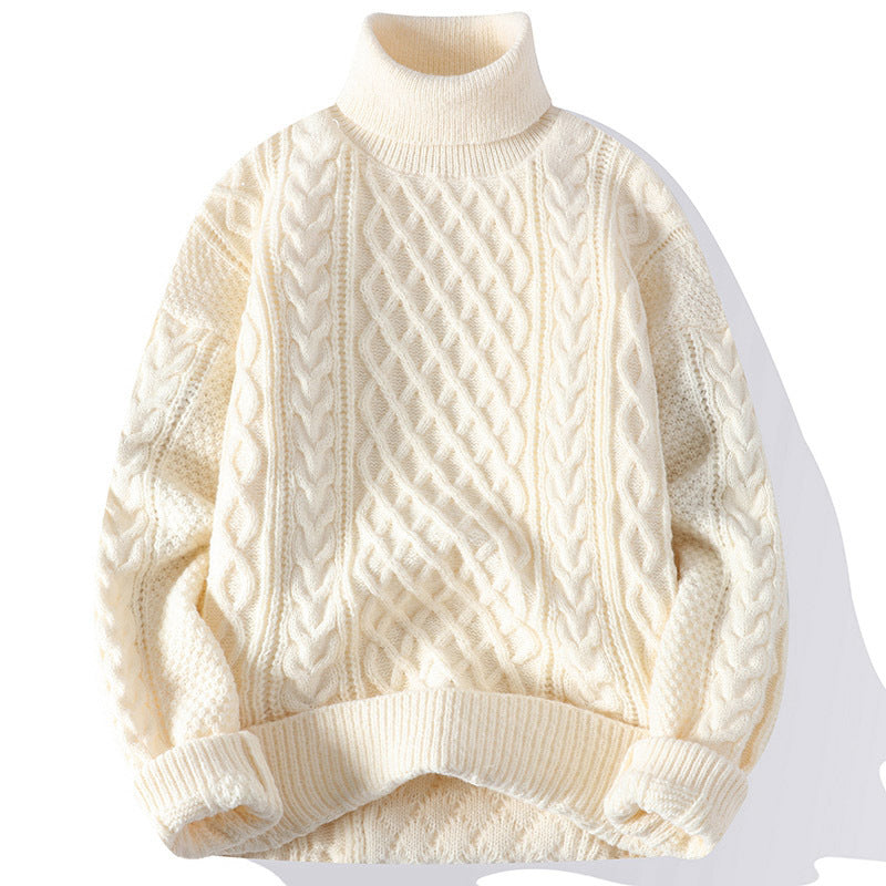 Pull homme col roulé chaud, parfait pour l'hiver. Confort et protection contre le froid.