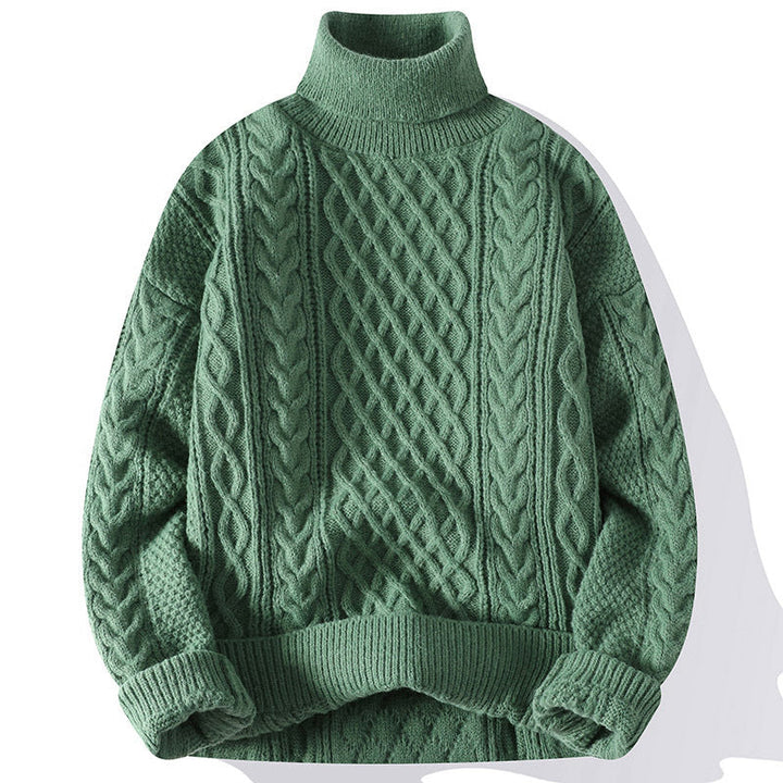Pull homme col roulé confortable, idéal pour un style décontracté chic en hiver. Chaleur assurée.