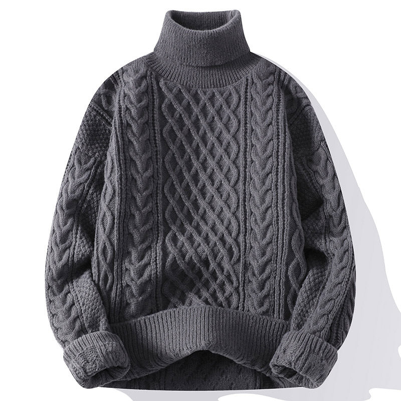 Pull classique homme col roulé, un essentiel de la garde-robe masculine pour affronter l'hiver avec style.